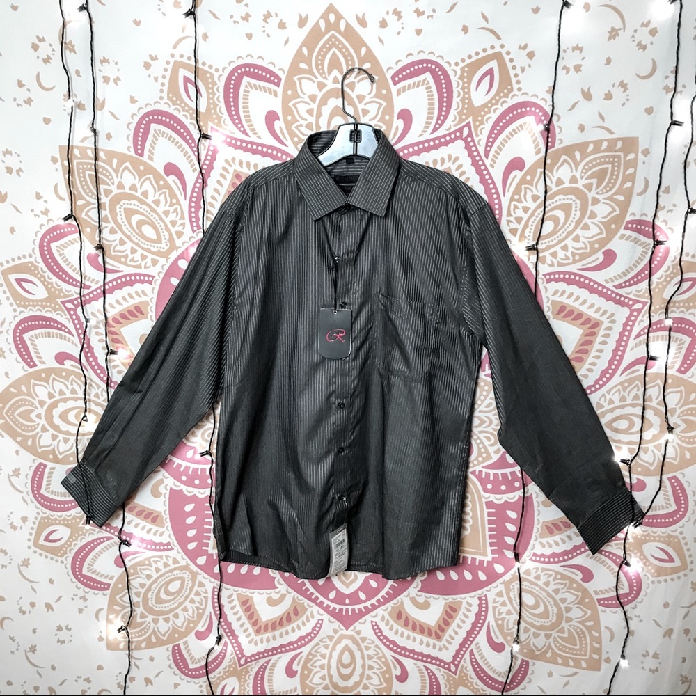 Richmond Gray/Silver Striped Dress Shirt NWT L